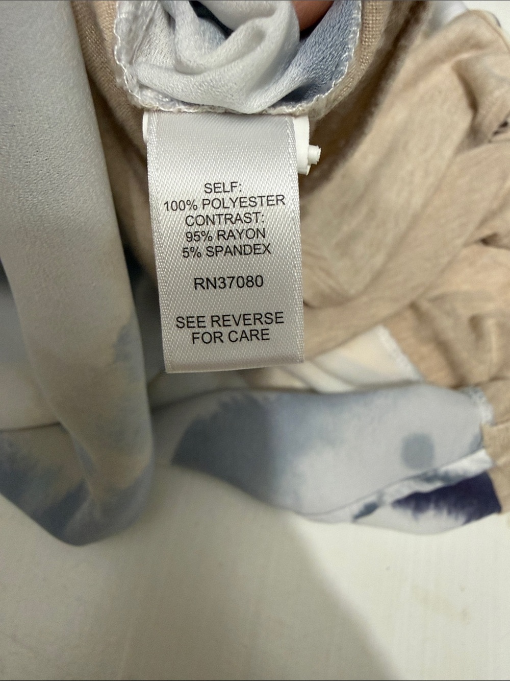 EST 1946 V-Neck Tie-Dye Dolman Blouse in Navy and Beige Large - Picture 8 of 8